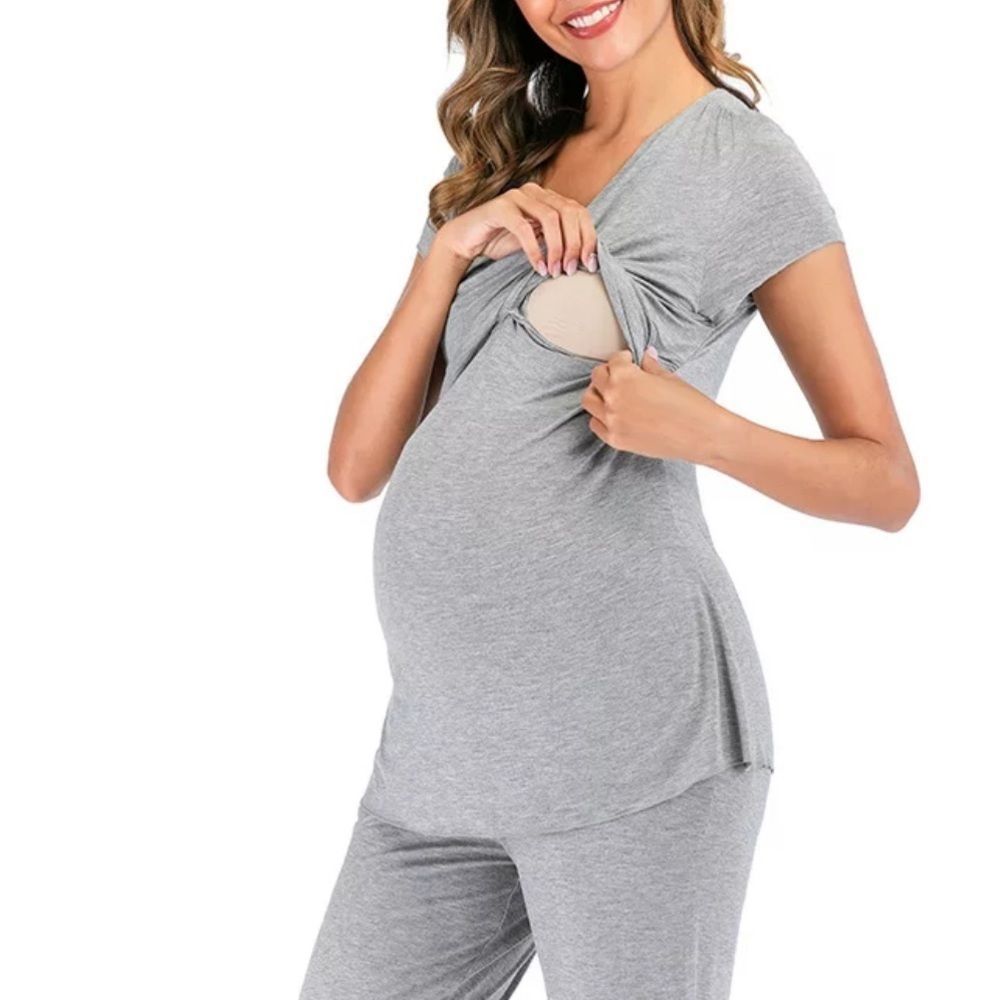 Labor Delivery Nursing PJS Hospital PJ Set Pregnancy Breastfeeding Sleepwear